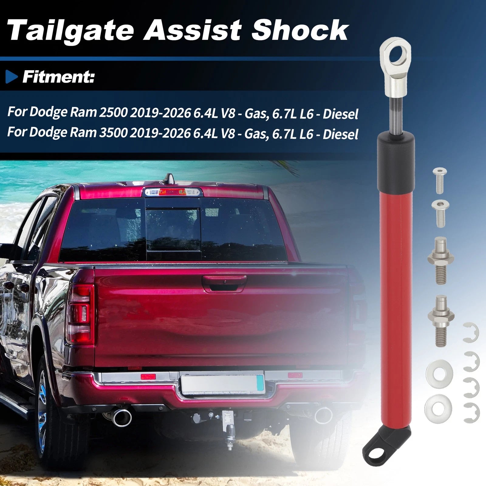 Tailgate Assist Damper for Dodge Ram 2500 3500 (2019–2026)