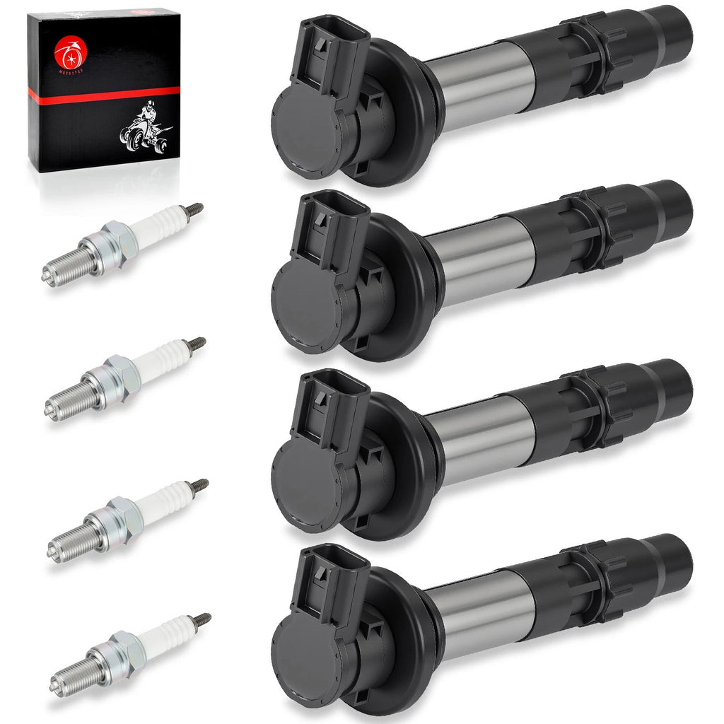 Set of 4 Ignition Coils & Iridium Spark Plugs for Suzuki GSX-R600 (2008–2023)