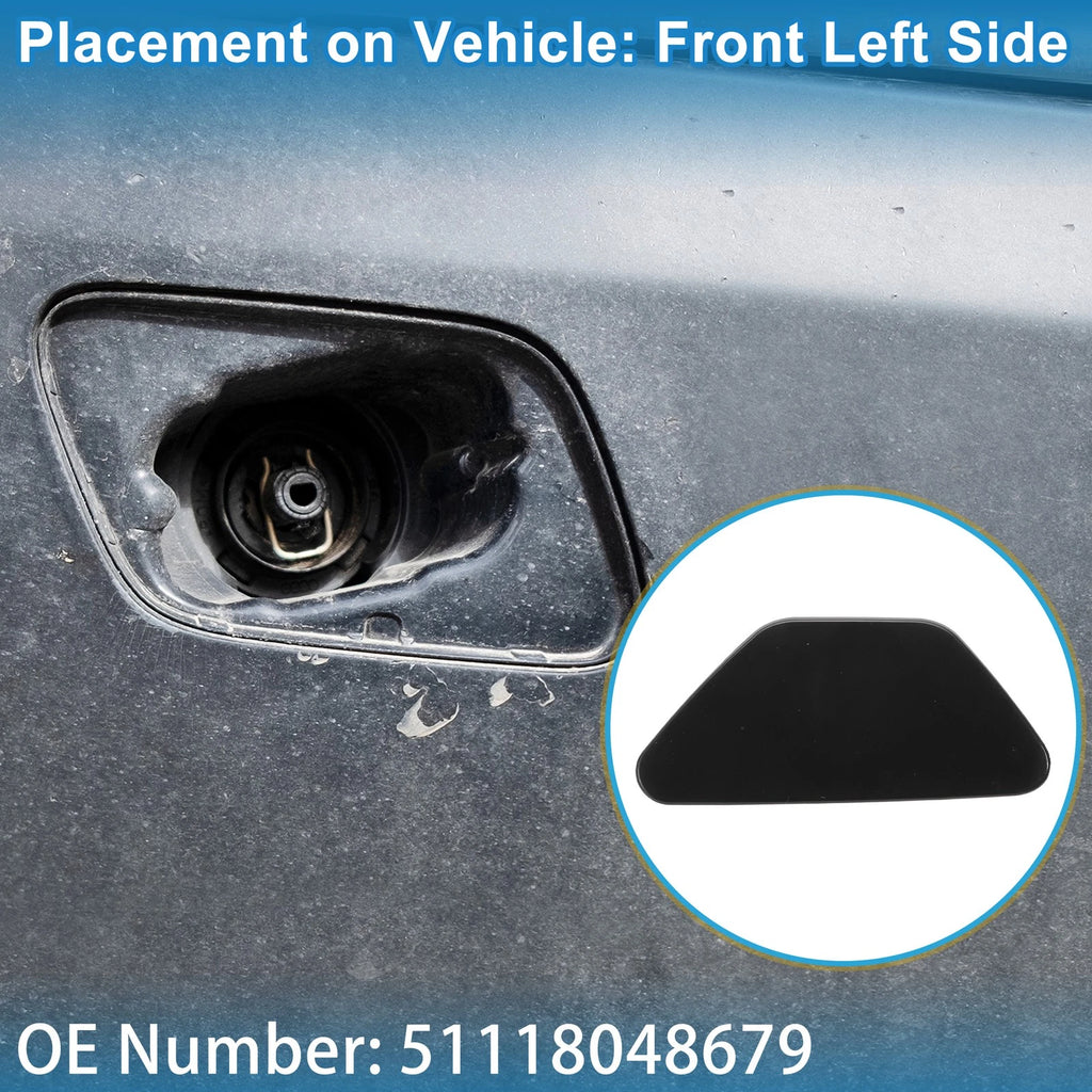 Washer Nozzle Cover Cap Front Left Replacement for BMW 528i (2011–2016)