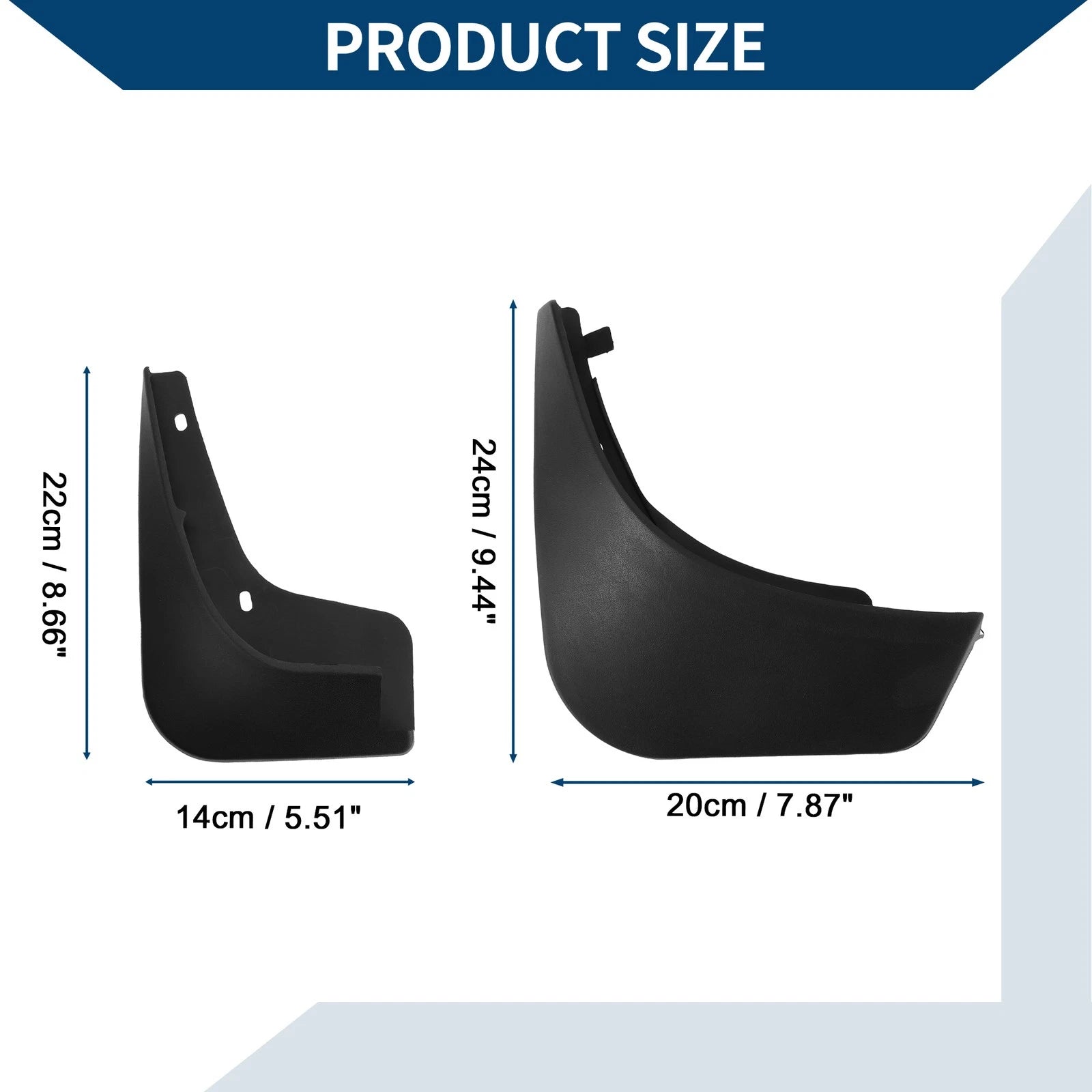 Mud Flaps Splash Guards 1 Set for Mercedes-Benz Smart 2-Door (2016–2021)