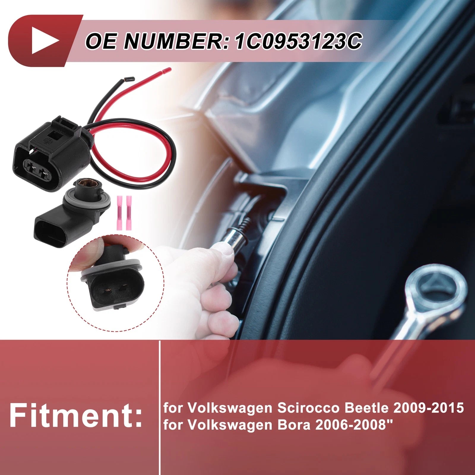 Light Socket Wiring for Volkswagen Scirocco Beetle (2009–2015) No. 1C0953123C