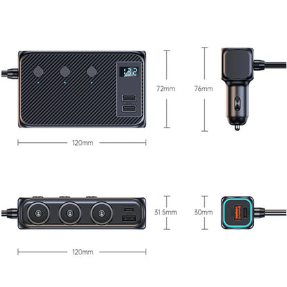 Cigarette Lighter Socket Splitter USB Fast Charger for Universal Vehicles (2010–2023)