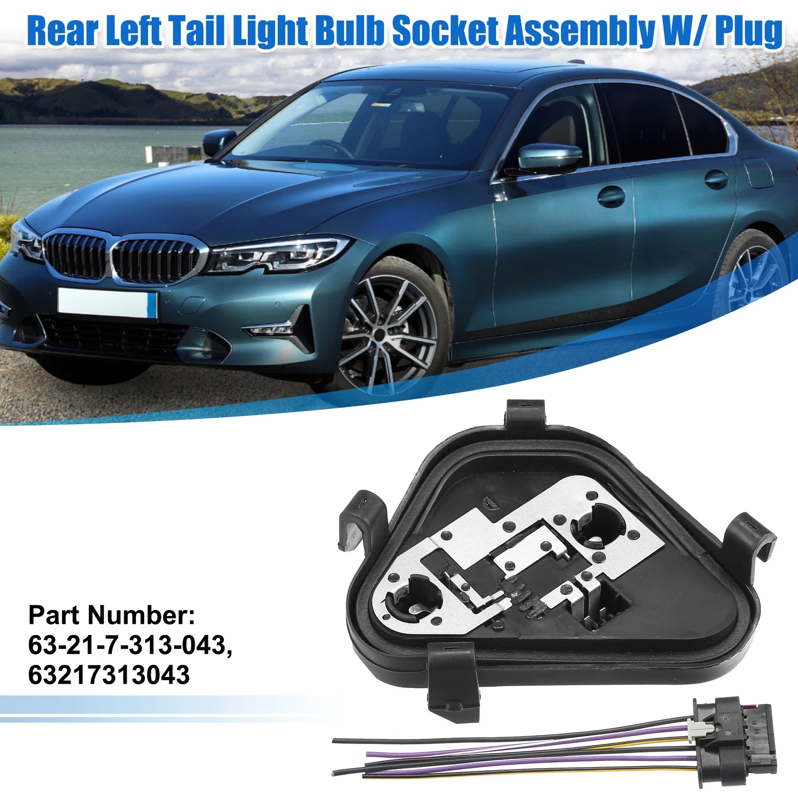 Tail Light Socket Plug Rear Left Set for BMW (2007–2013)