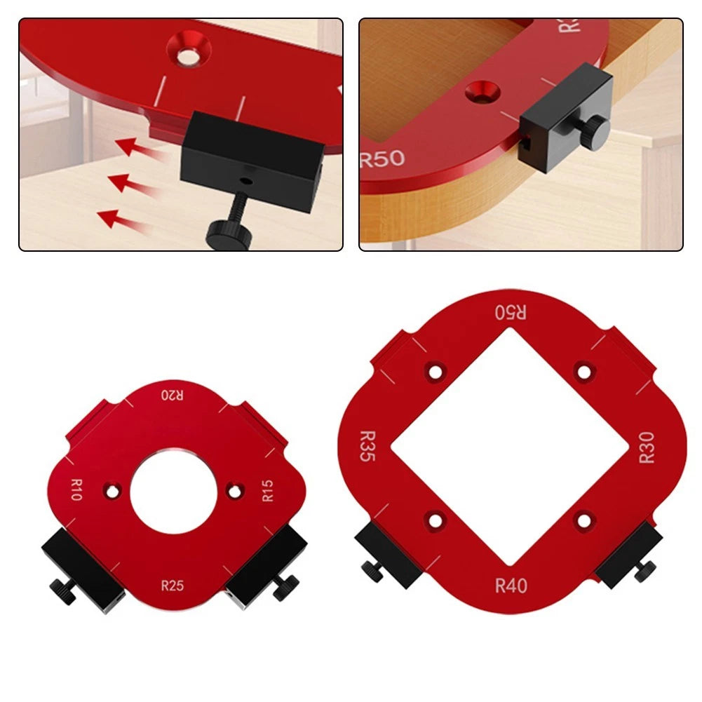 Precision Aluminum Router Template for Wood Plate Corner Shaping