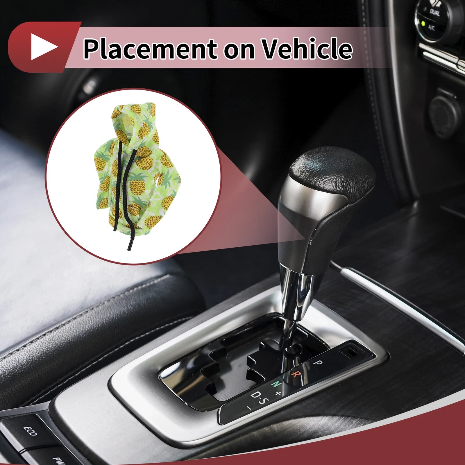 Gear Shift Knob Cover for Universal Fit (Manual) - Green Polyester