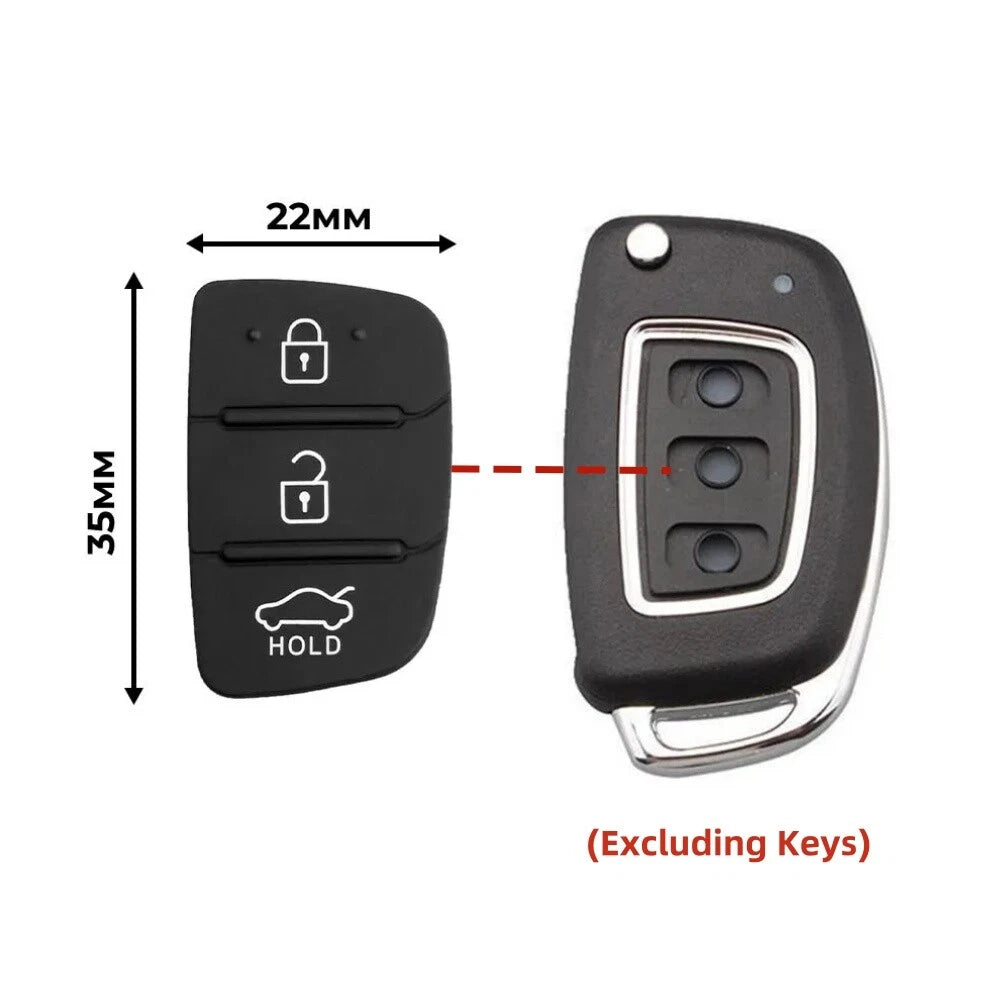 Silicone Key Button Pad for Hyundai Tucson, Creta (3 Buttons)