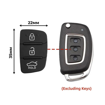 Silicone Key Button Pad for Hyundai Tucson, Creta (3 Buttons)