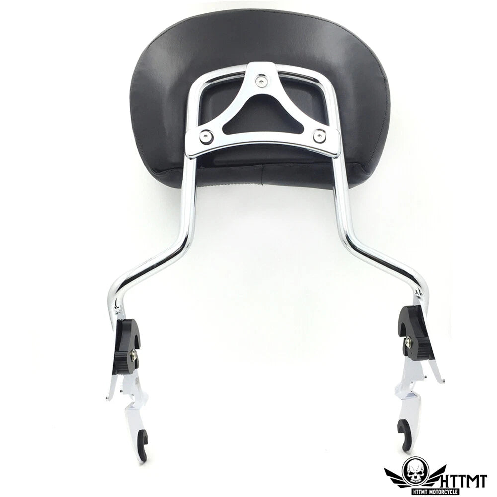 Chrome Backrest Sissy Bar Pad Docking for Harley Touring Road King (2014–2019)