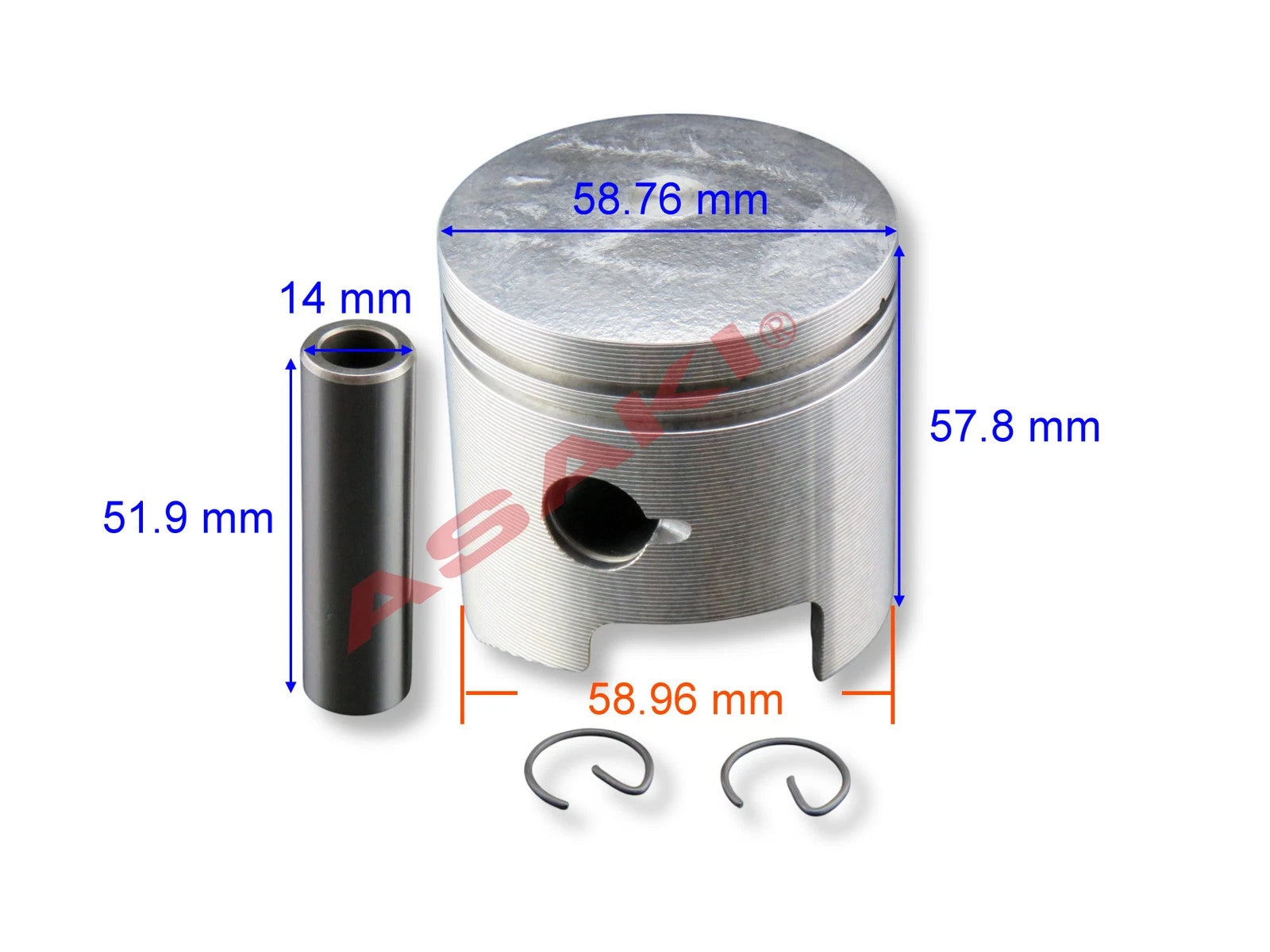 Piston Kit STD + Piston Ring 2mm for Suzuki DT9.9 DT15 (No Years Specified)