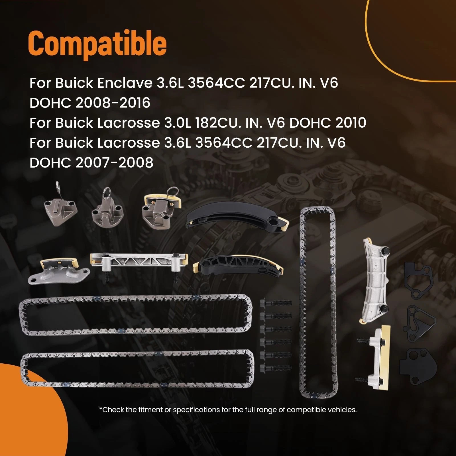 Engine Timing Chain Kit for Buick Enclave/Traverse 3.6L V6 (2008–2016)