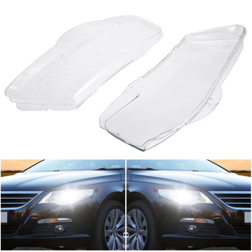 Headlight Lens Cover Shell Pair Front for VW Passat B6 (2006–2011)