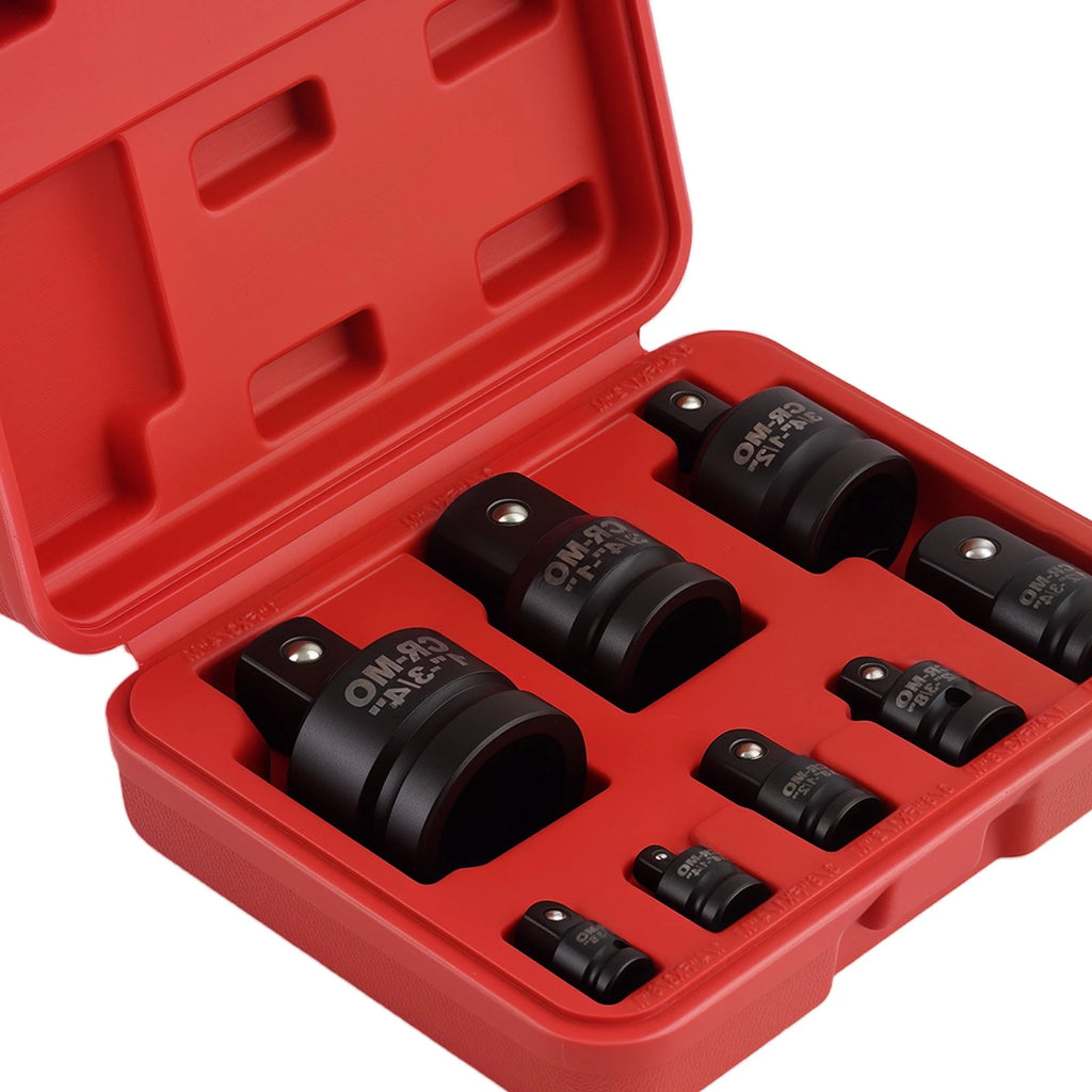8pcs Impact Reducer Set 1/4-1in Socket Adapter Drive CR-MO Steel