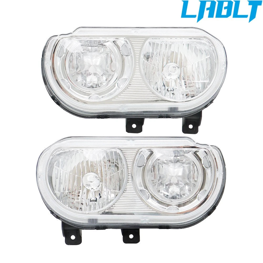 Set of 2 Halogen Headlights for Dodge Challenger (2008–2014)