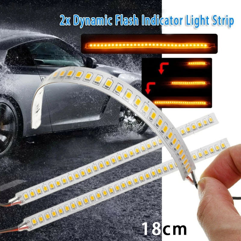 2X LED Turn Signal Indicator Light Strip for Dynamic Car Side Mirror