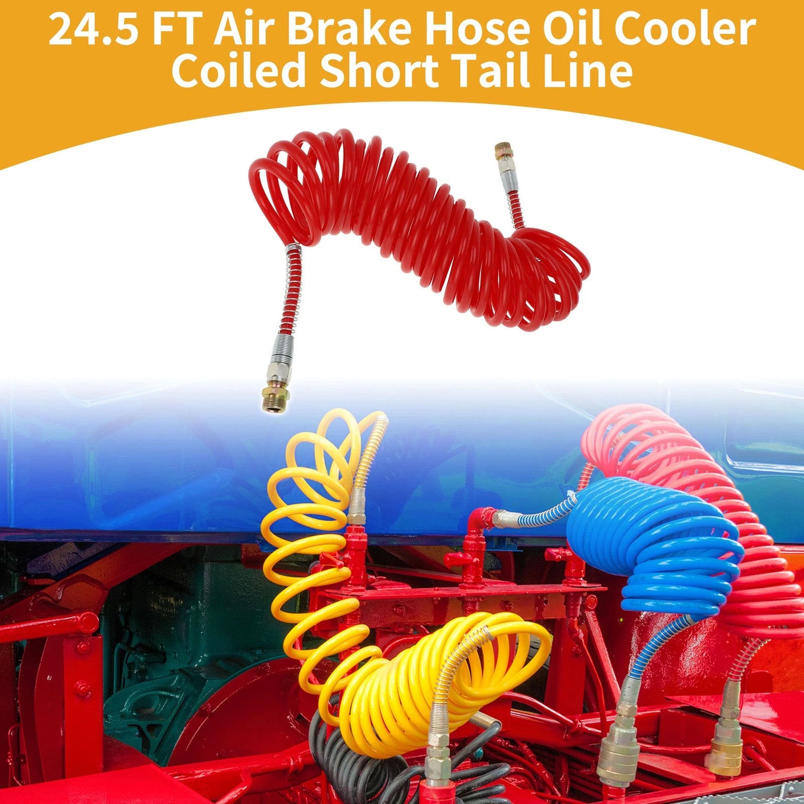 Air Brake Hose for Coiled Short Tail Line (24.5FT)