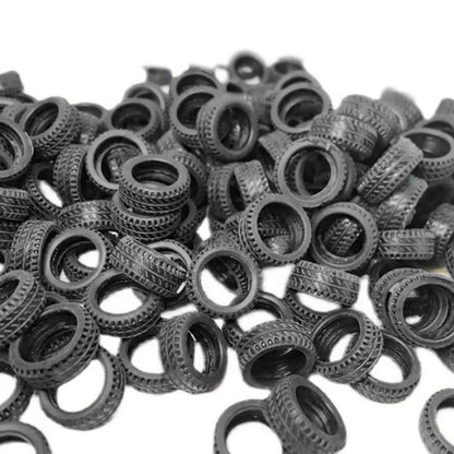 50PCS 1/32 Model Tires for Car Models (Scene Accessories)