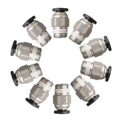 10X Straight Pneumatic Connector Stainless Steel Fitting for Tube