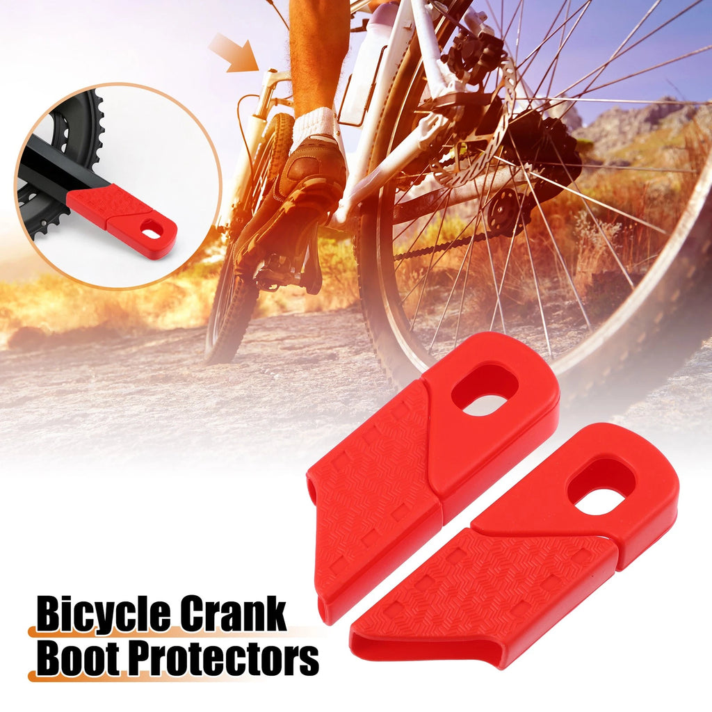 Crank Boot Protector Pair for Bicycle Cycling Bike Crank Arm Cover (Red)