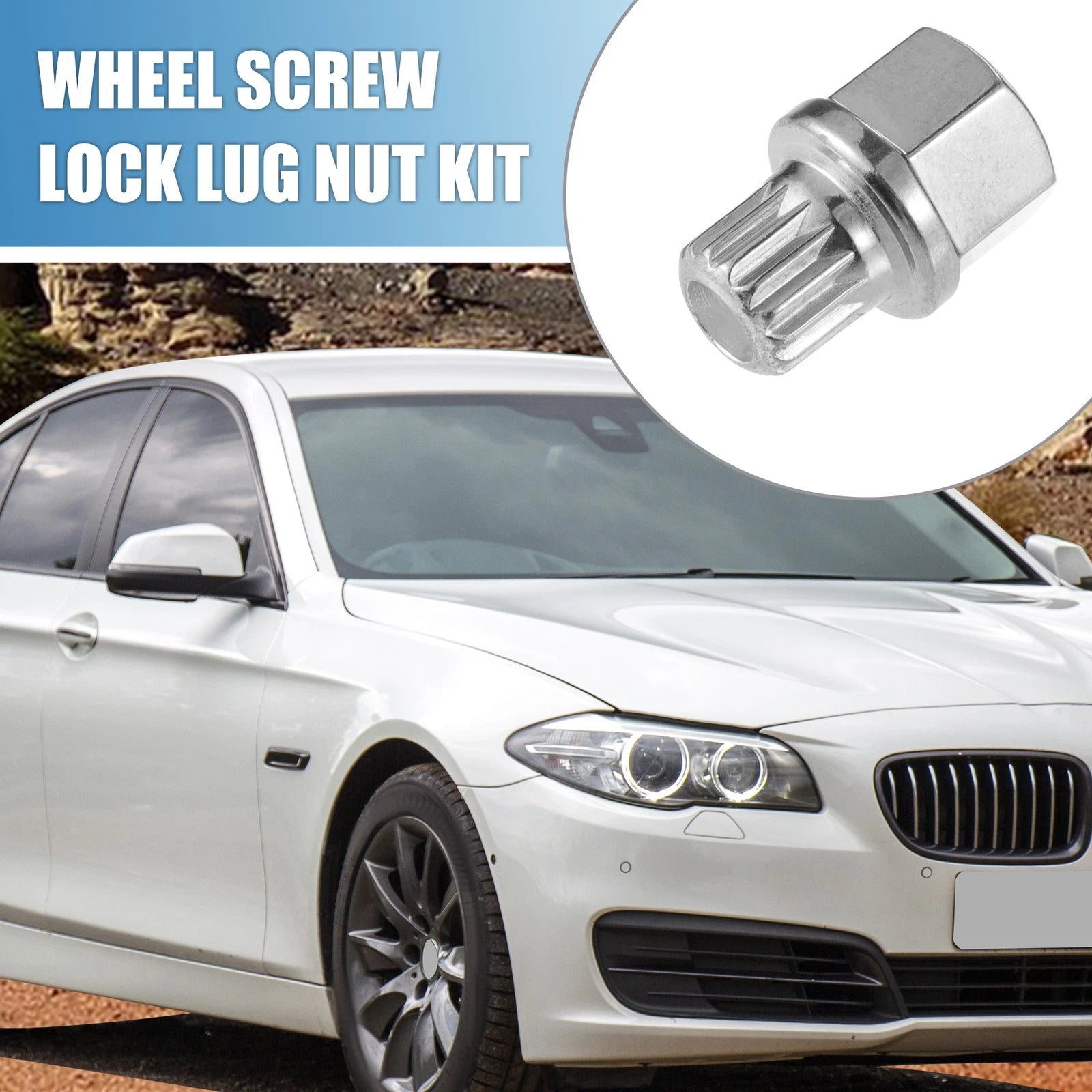 Wheel Lock Lug Nut Kit with Socket Protector for BMW 3 Series (2015–2025)