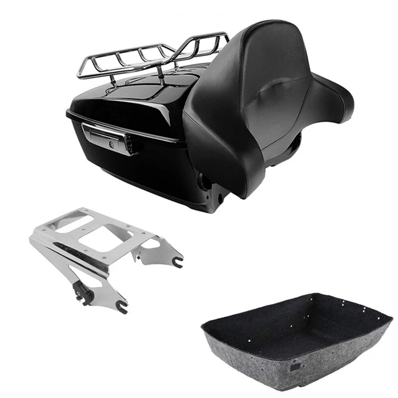 2X King Trunk Backrest Mount Rack for Harley Touring (2009–2013)