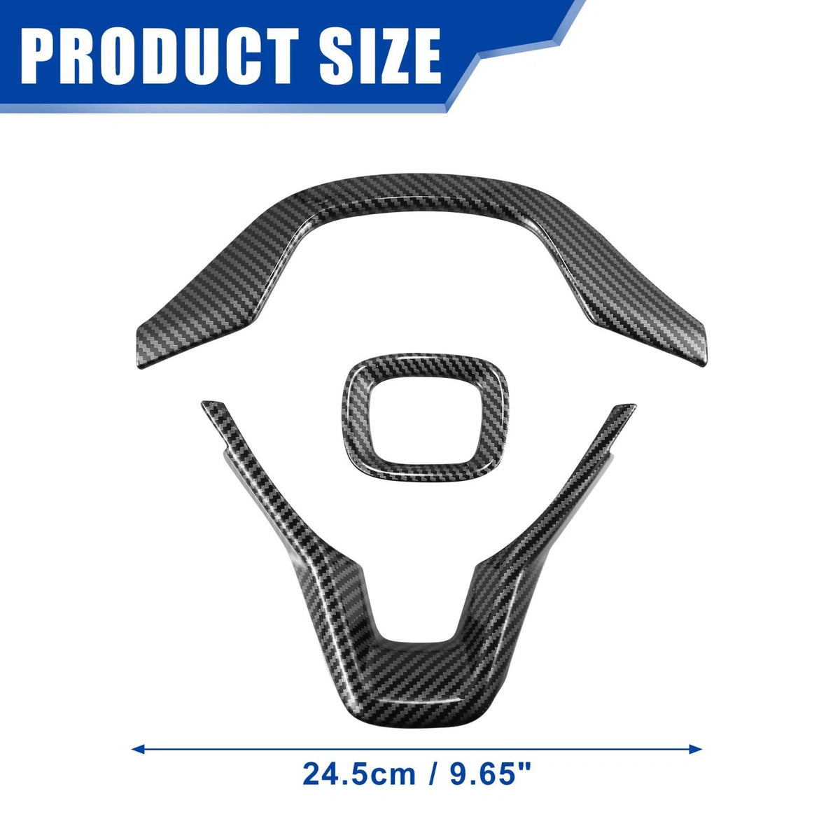 3pcs Steering Wheel Cover Trim Carbon Fiber Pattern for Honda Accord (2018–2021)