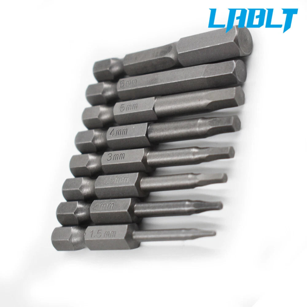 8Pcs Hex Head Allen Bit Set for Impact Driver Drill (Metric)