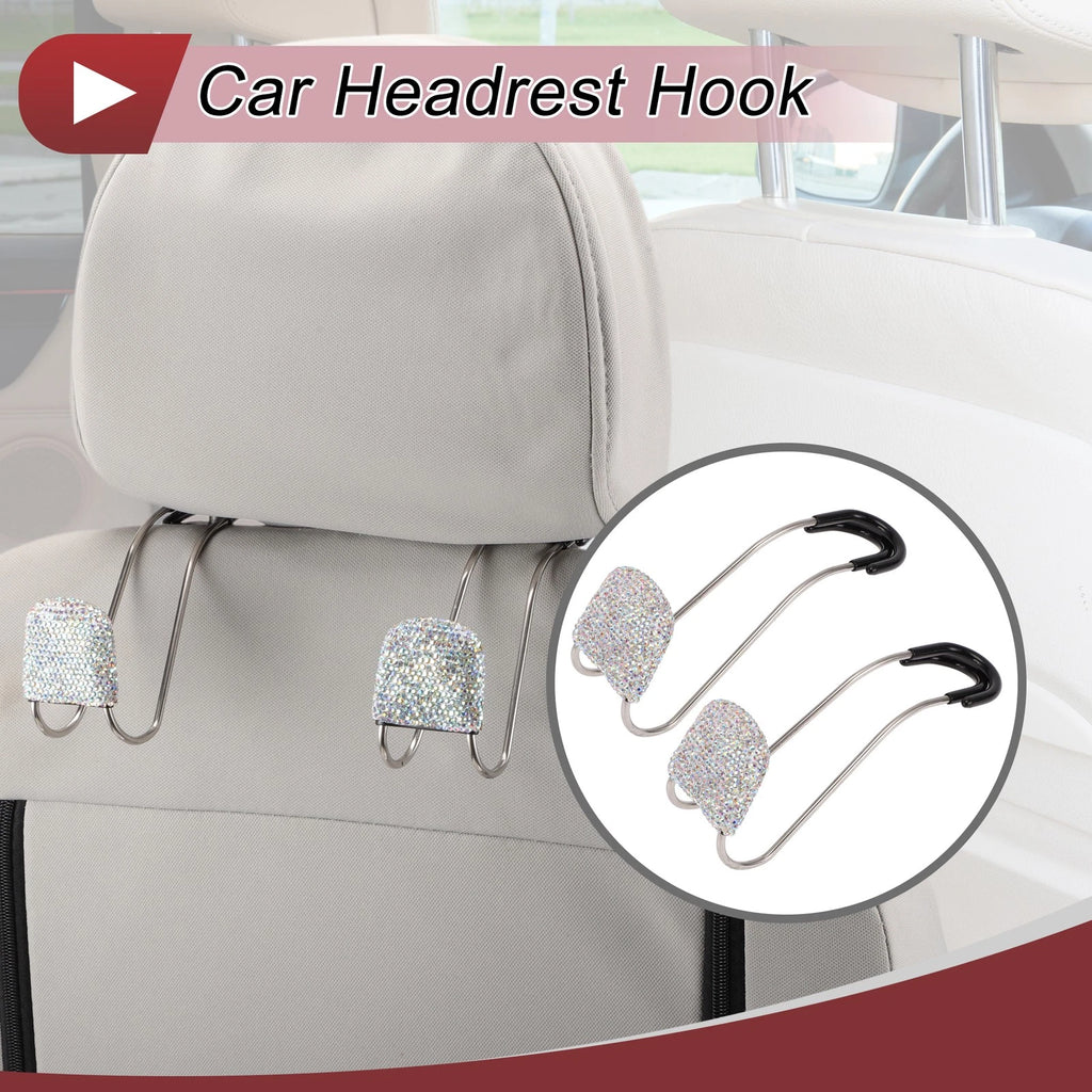 2 Pcs Universal Car Seat Headrest Hook for Purses and Bags (Multicolor)