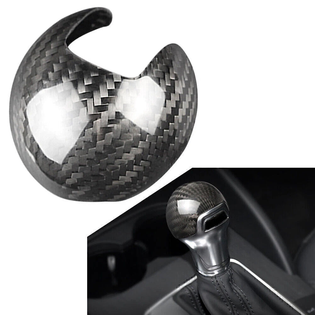 Auto Interior Gear Shift Knob Cover Trim Fit AUDI A3 S3 2014-2018 Carbon Fiber