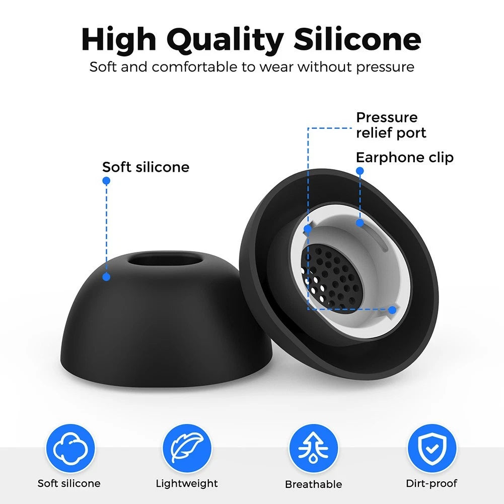 Silicone Ear Tips for Galaxy Buds3 Pro (S, M, L) - Black