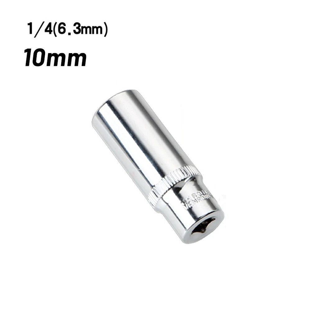 10mm 1/4in Square 6 Point Drive Socket for DIY Repair Tool