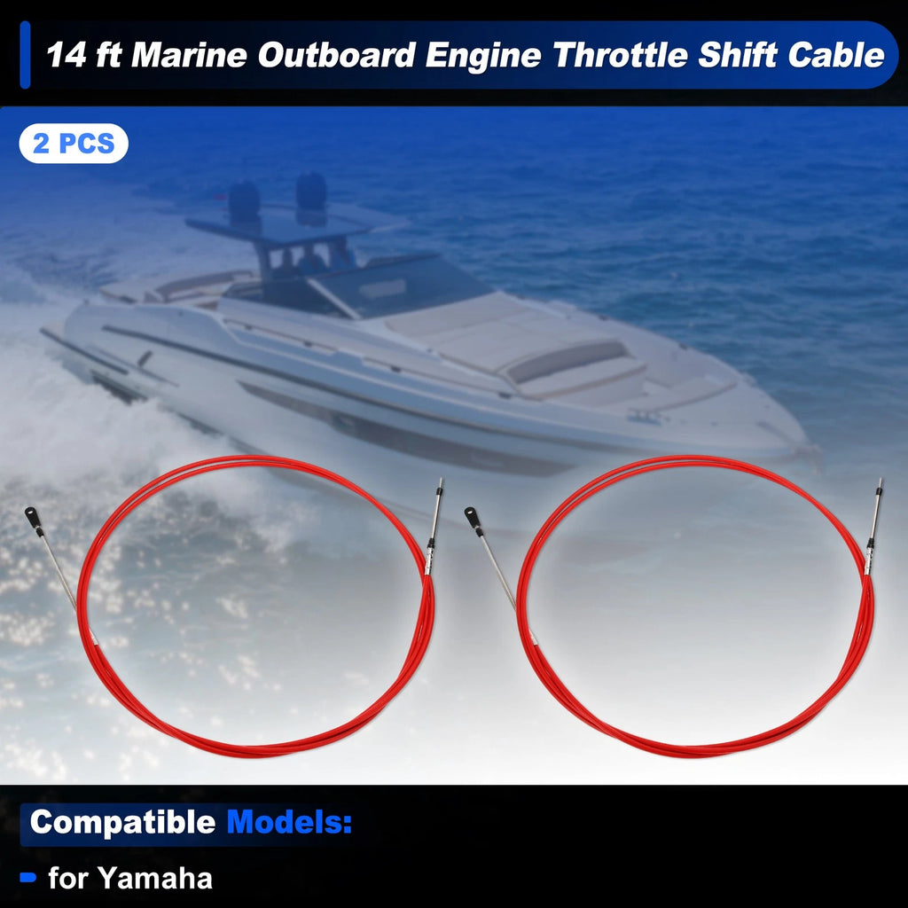 2 Pcs Throttle Shift Control Cable for Yamaha Boat (14 ft)