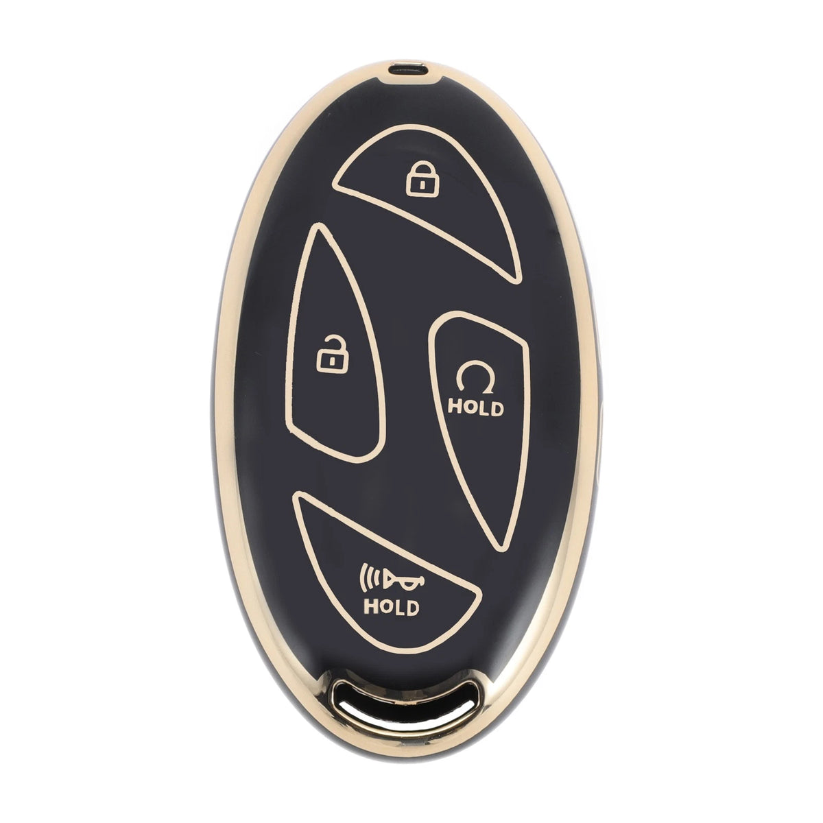 Car Key Case Black Gold Tone Replacement for Hyundai Tucson Kona Ioniq (2021–2025)
