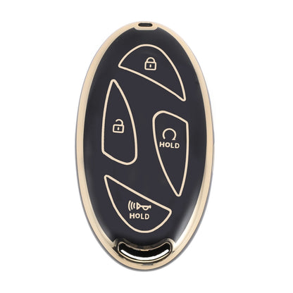 Car Key Case Black Gold Tone Replacement for Hyundai Tucson Kona Ioniq (2021–2025)