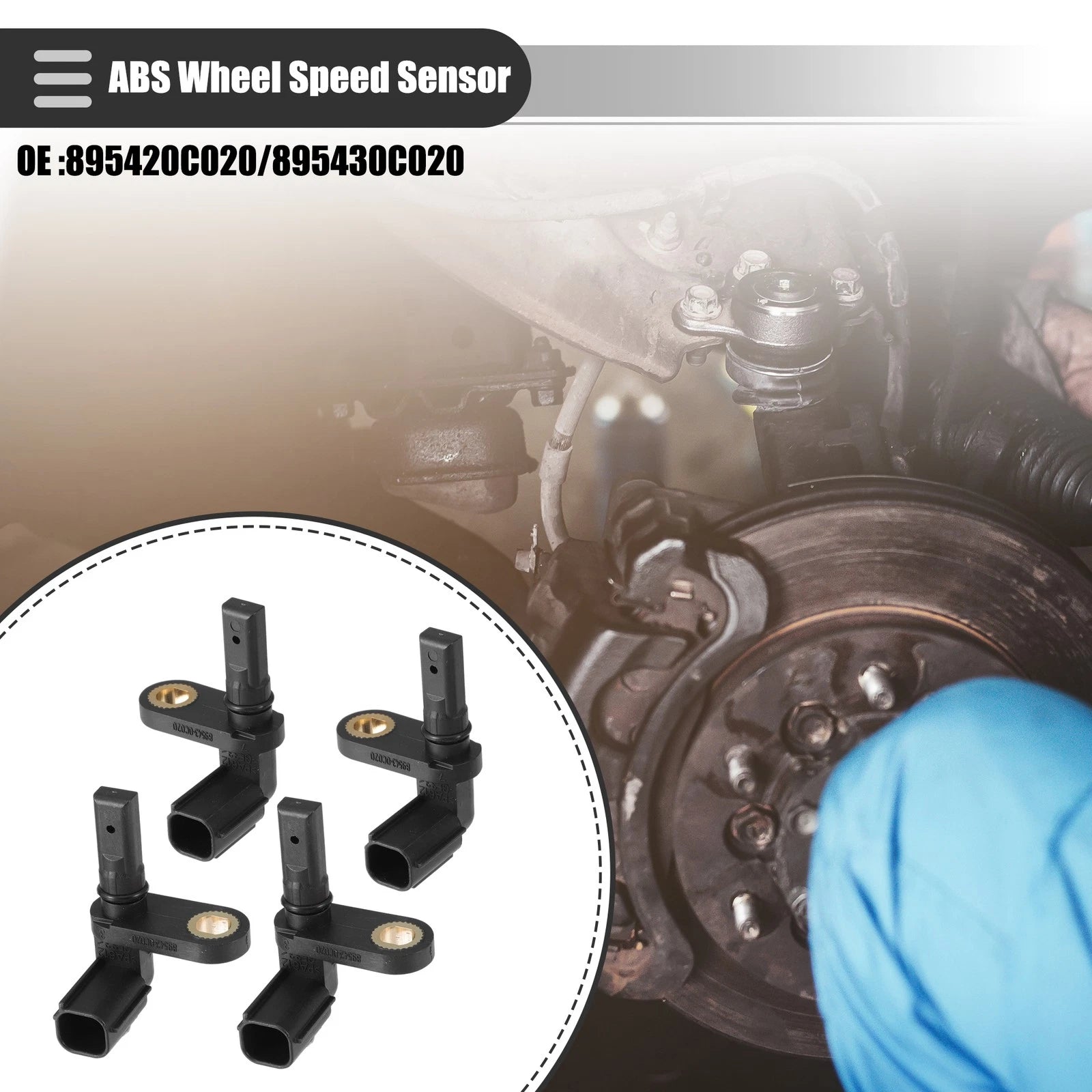 Set ABS Wheel Speed Sensor Front Rear Left Right for Toyota Tundra (2007–2017)