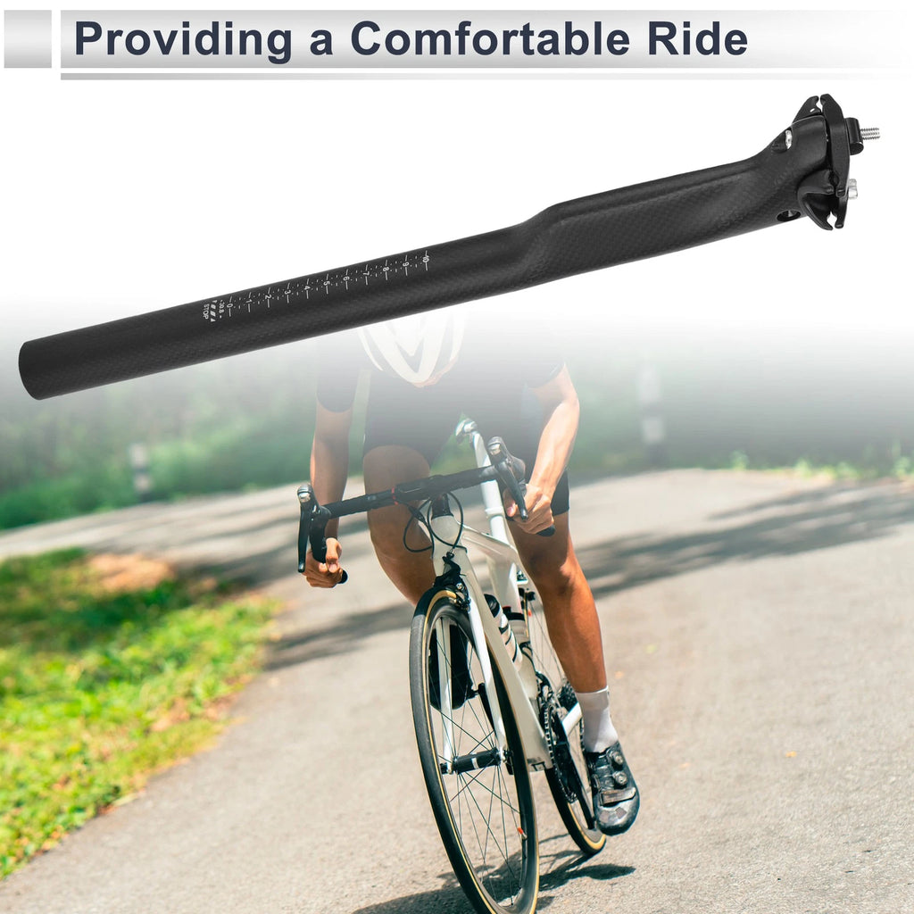Seat Post 30.8x400mm Replacement for Bike Bicycle Saddle Tube Matte Black