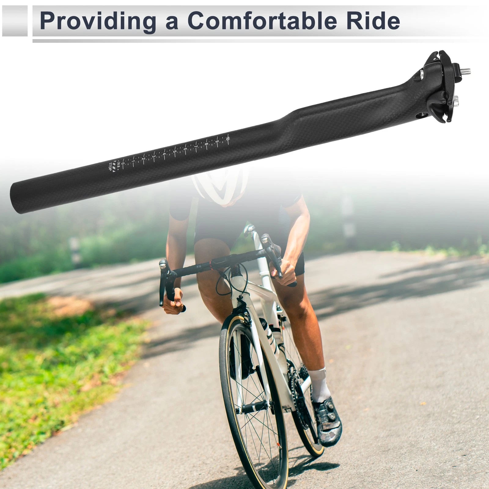 Seat Post 30.8x400mm Replacement for Bike Bicycle Saddle Tube Matte Black