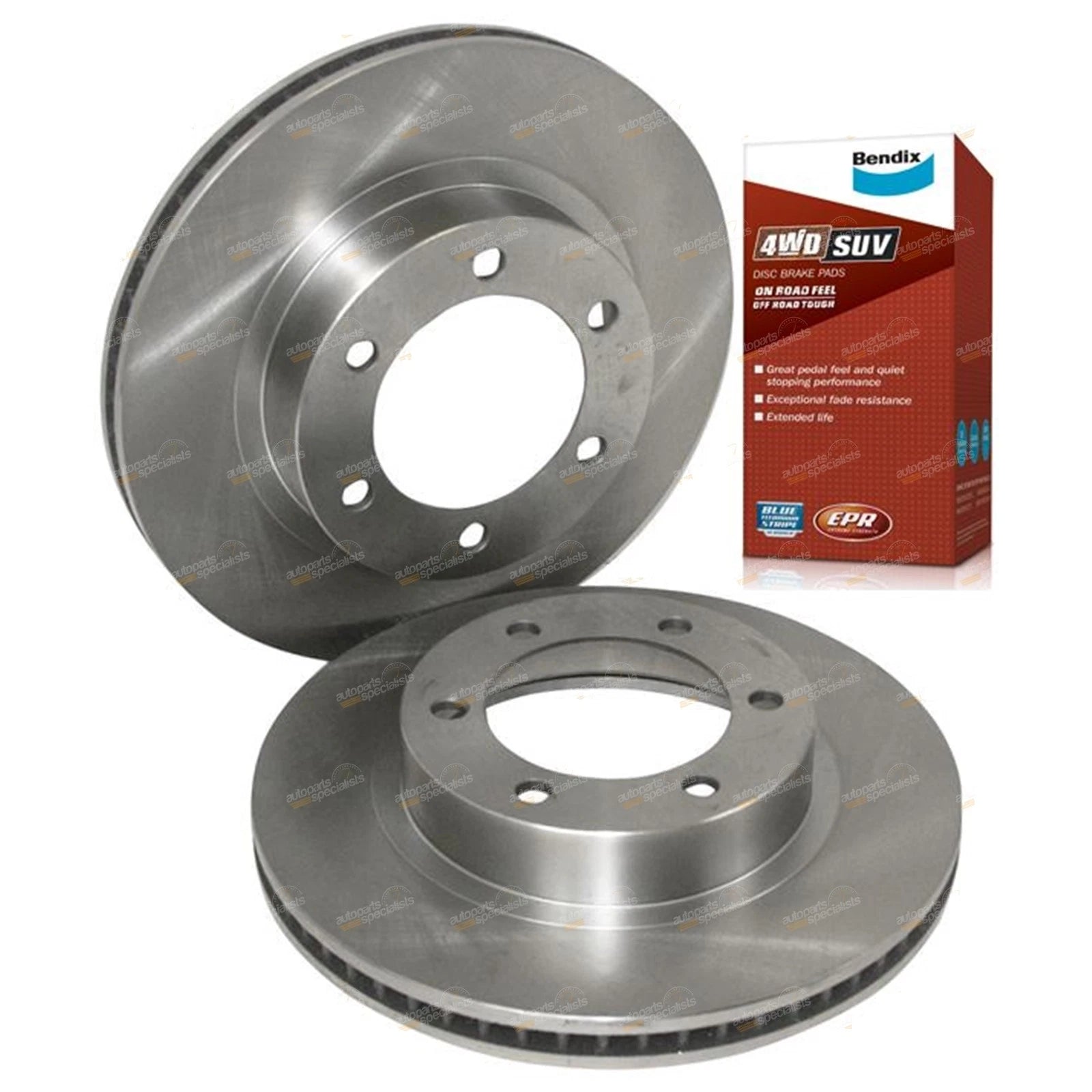 2 Front Disc Rotors + Bendix Brake Pads for FJ Cruiser (2010–2013)