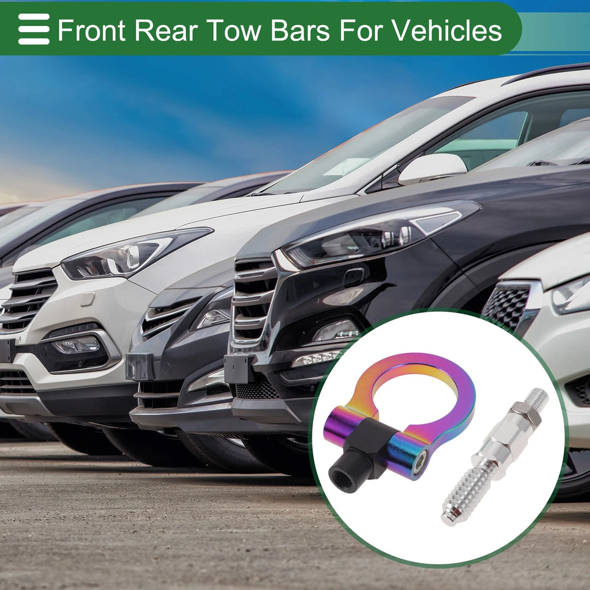 Tow Hook for Ford Focus (1998–2025) 15.6mm Aluminum Alloy Multicolor
