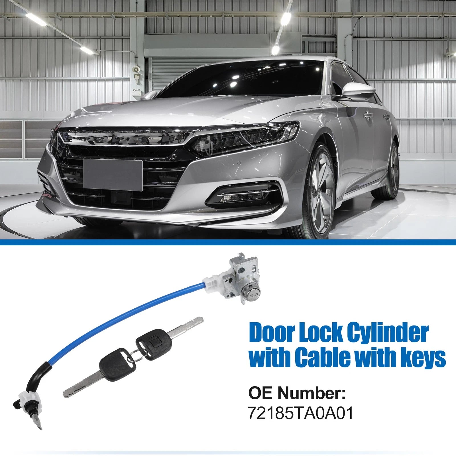 Door Lock Cylinder with Cable and Keys for Honda Accord (2011–2012)