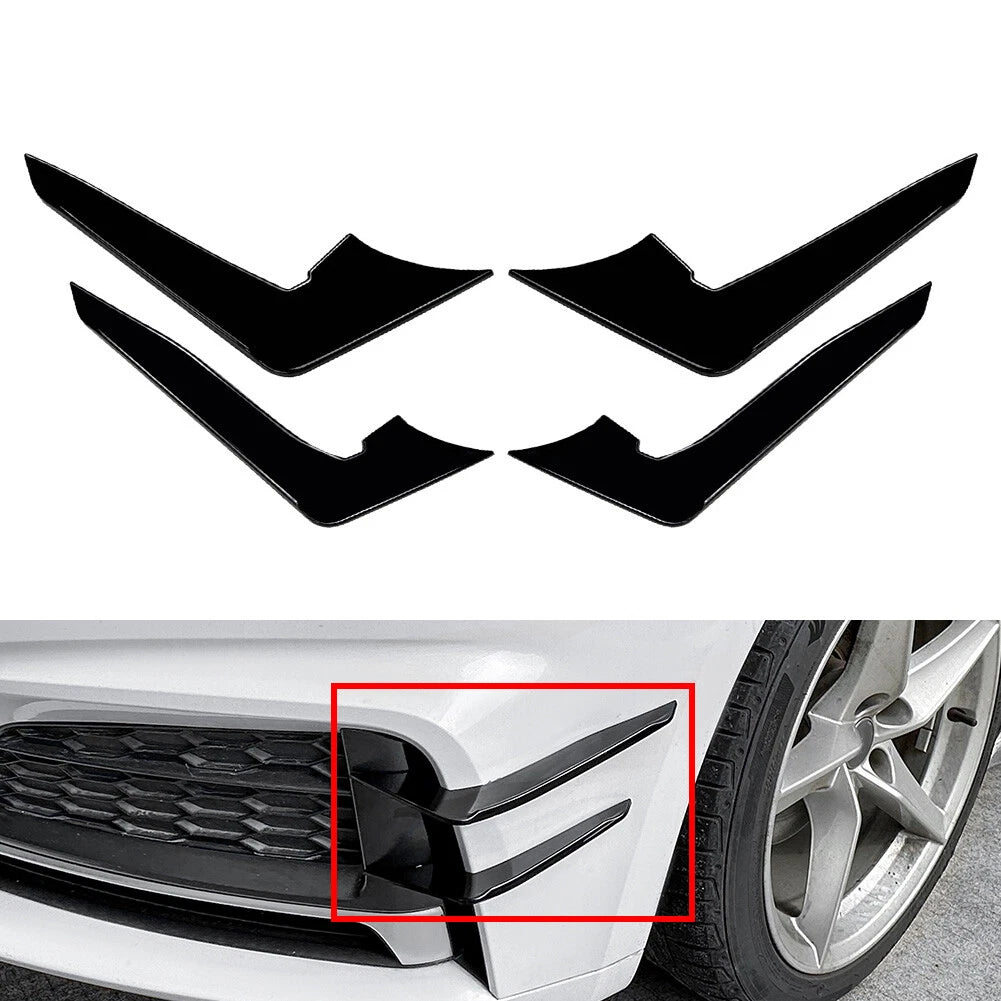 Glossy Black Front Bumper Side Air Vent Trim for Audi A5 S5 (2017–2020)
