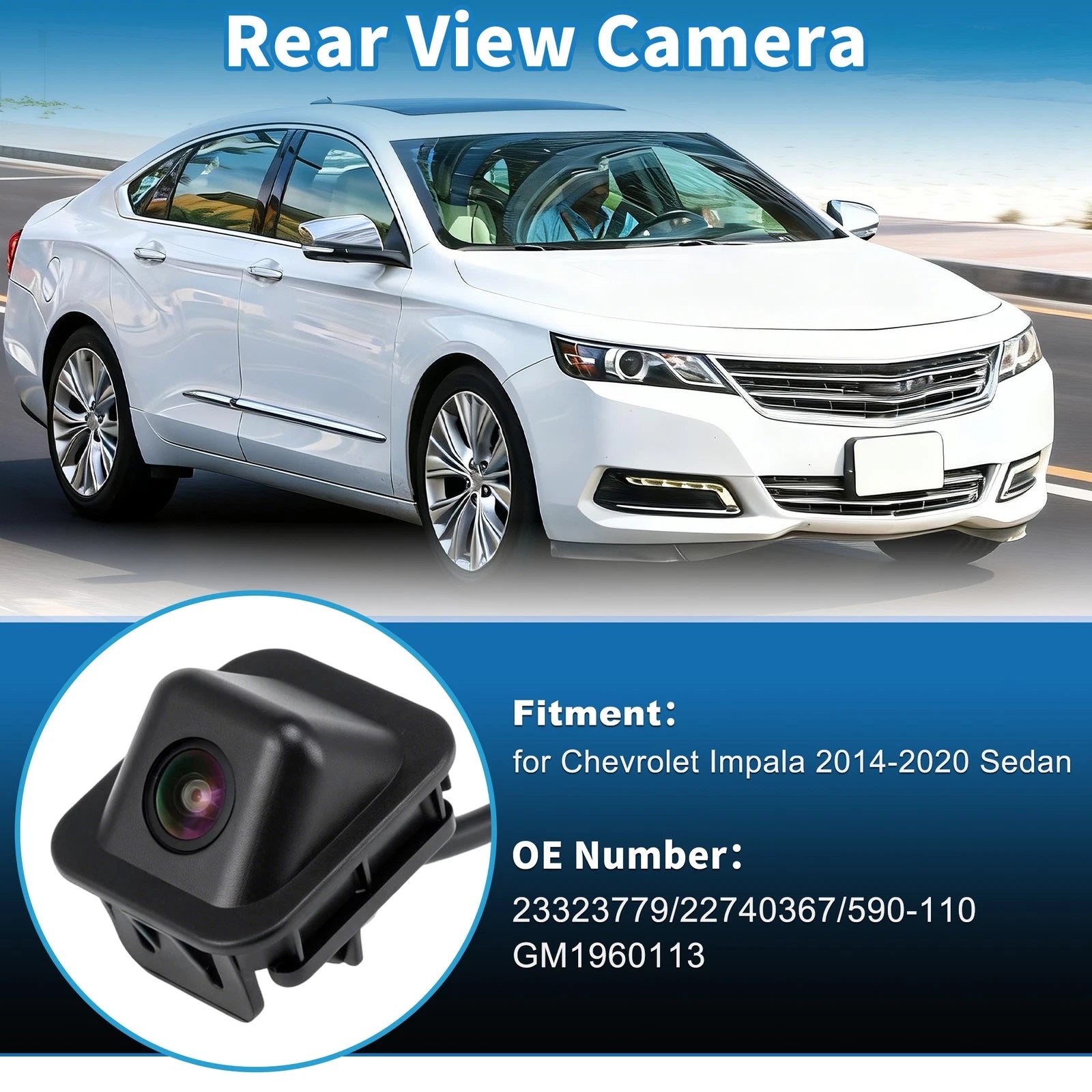 Rear View Camera for Chevrolet Impala Sedan (2014–2020) OEM Replacement