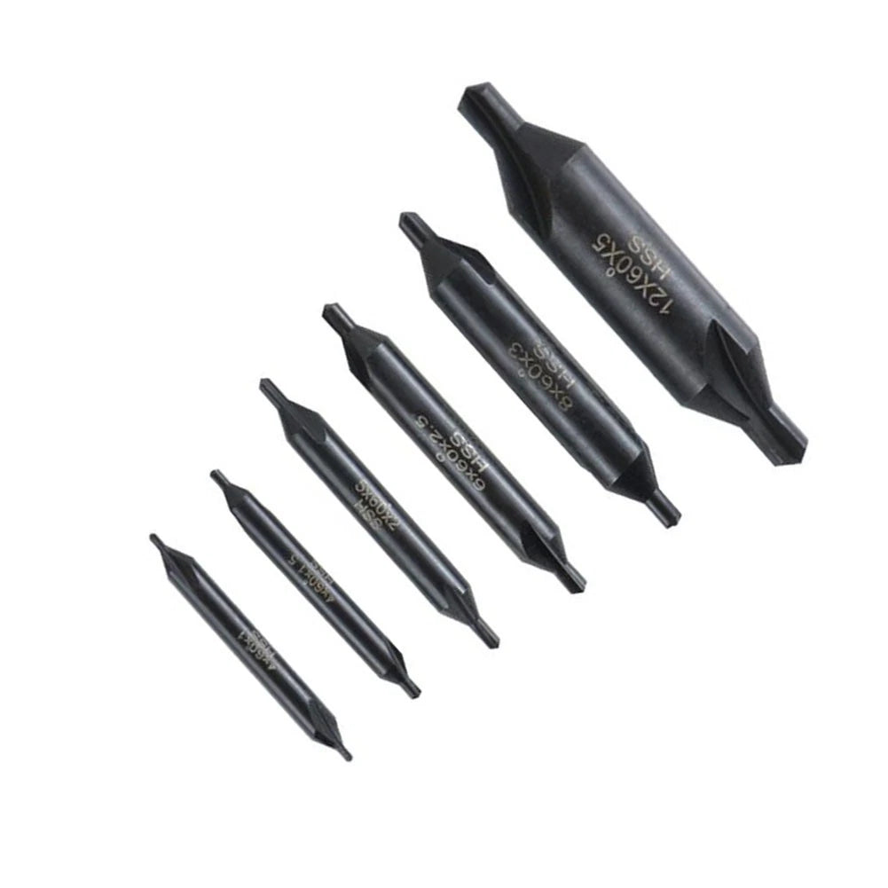 6PCS Chamfering Tool Set HSS Countersink Center Drills 1-5mm