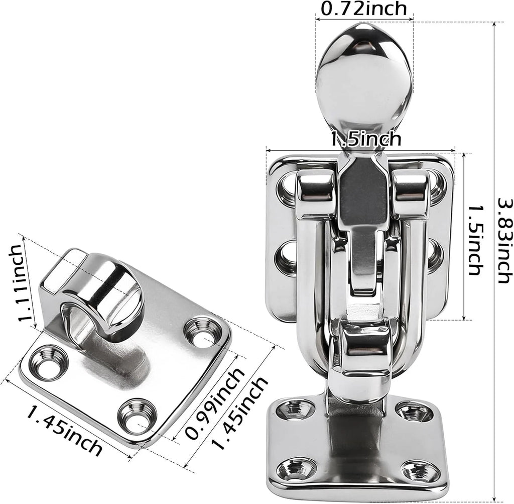 Stainless Steel Anti-Rattle Lockable Hatch Latch for