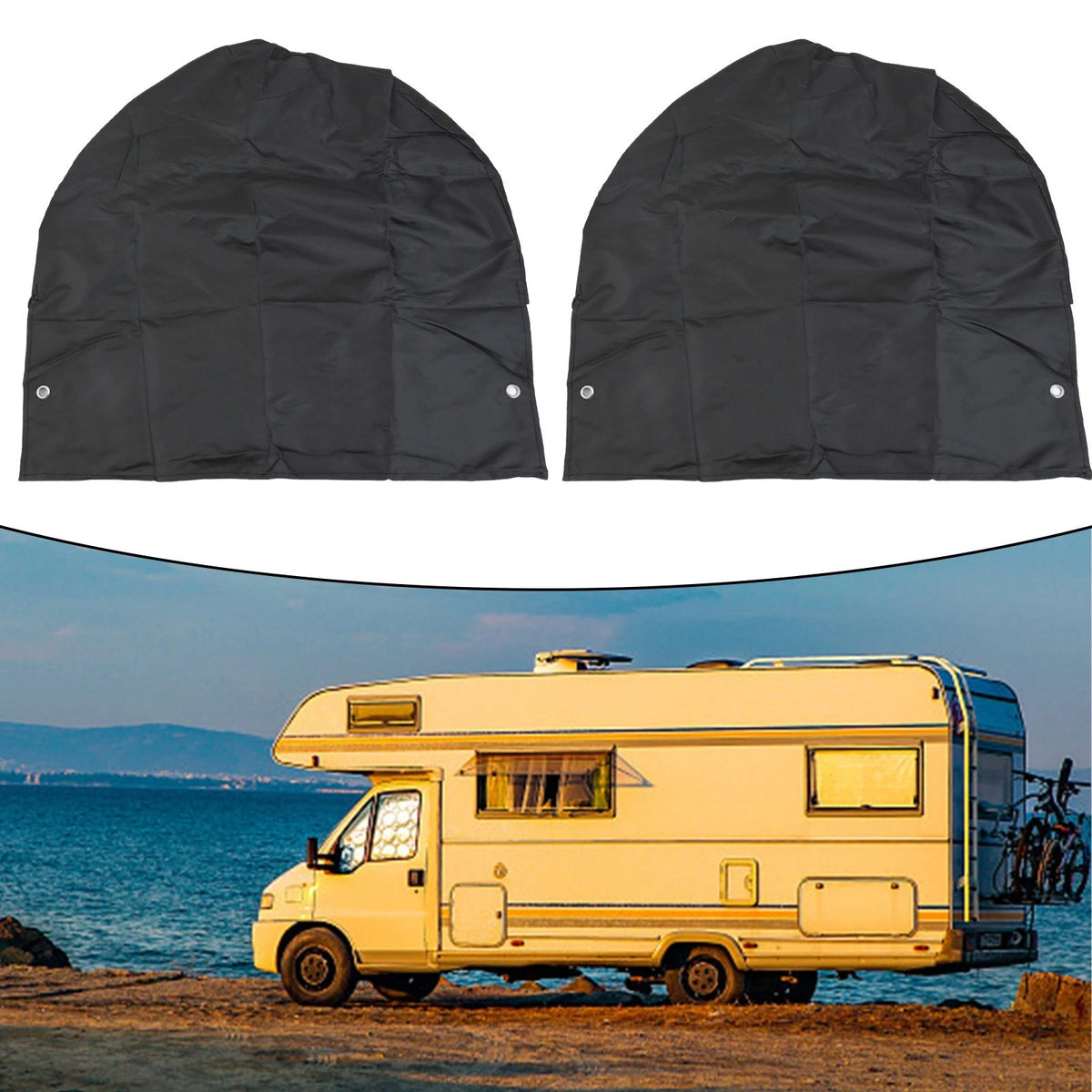 Tyre Covers Set of 2 for Caravan - Waterproof Dustproof Wheel Protectors