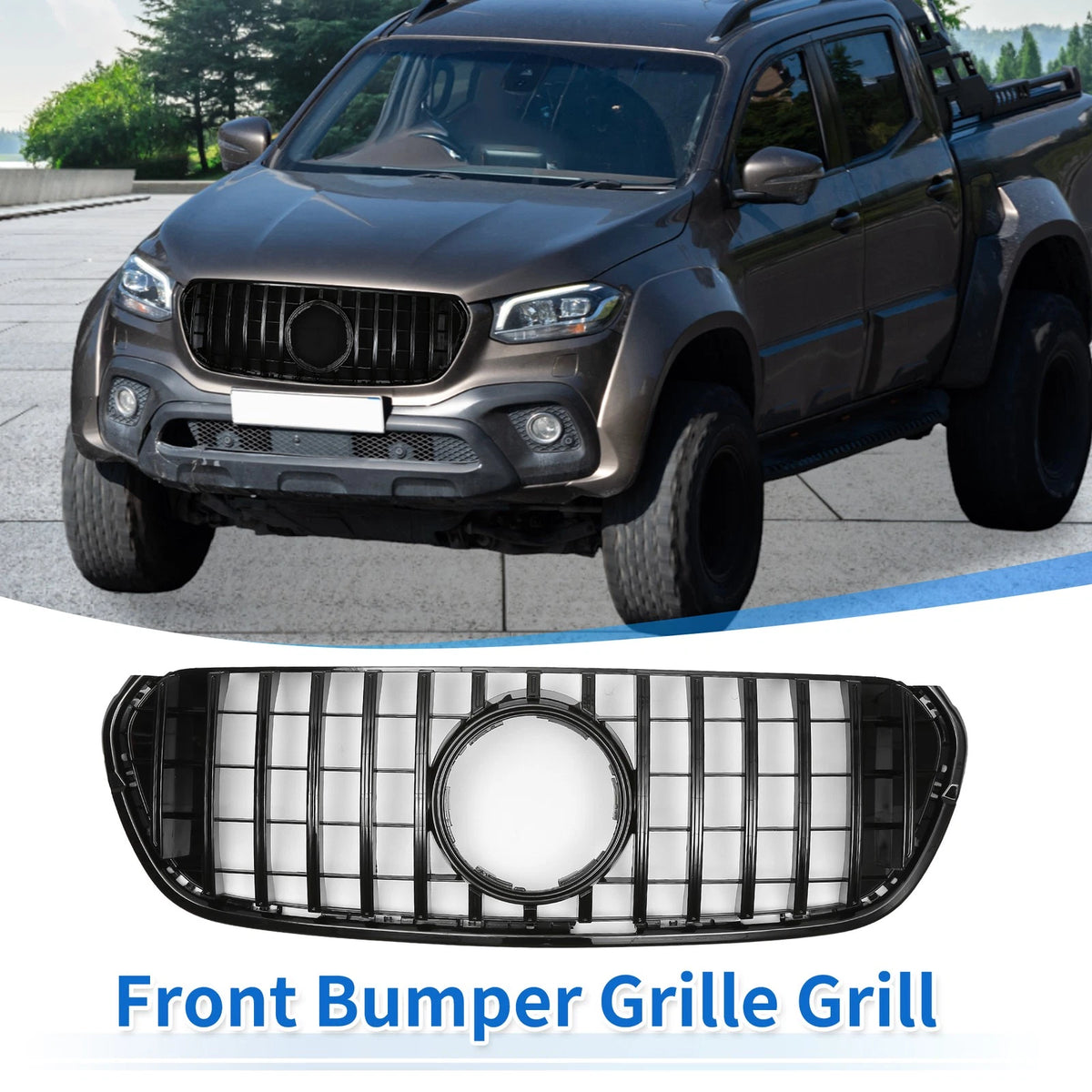 Front Upper Bumper Grille Grill Replacement for Mercedes-Benz X-Class W470 (2017–2023)