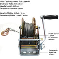 2000Lbs Dual Gear Hand Winch for Boat Trailer