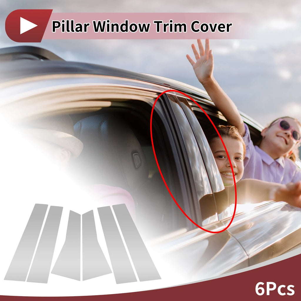 6 Pcs Door Pillar Window Trim Chrome Silver for Mercedes-Benz B-Class (2020–2023)