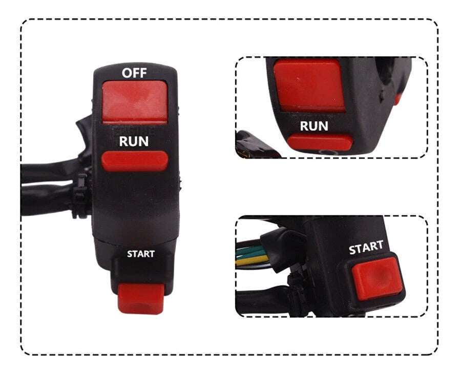 Push Switch Kill Start Run Off Button for Universal 12V Motorcycle