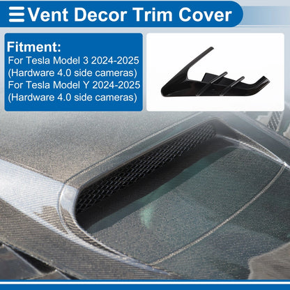 Front Fender Air Outlet Vent Cover Trim for Tesla Model 3 (2024–2025) 1 Pair