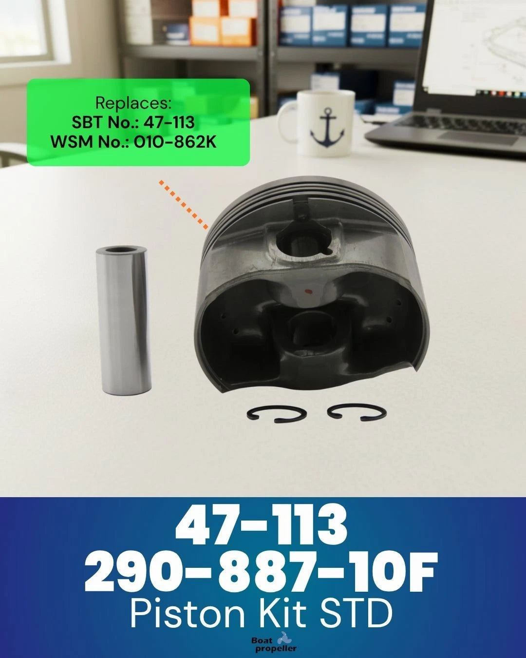 Piston Kit for Seadoo 4-TEC 1503 (2002–2009) 420890244 290-887-10F